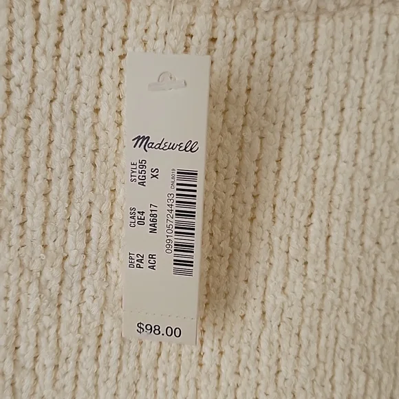 Madewell NWT, dotted bobble pullover beige sweater women's size XS - Picture 5 of 11